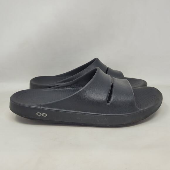 Oofos Ooahh Slides Mens 11 Black Slip On Slide Recovery Sandals Unisex Comfort main image 10